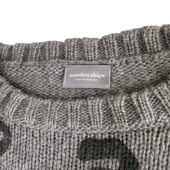 Wooden Ships Leopard Cheetah Print Sweater Mohair Wool Gray - Picture 7 of 11